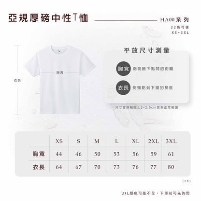 Gildan 吉爾登 HA00 系列  亞規精梳厚磅中性T恤
